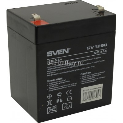 Аккумулятор SVEN SV 1250 (12V 5Ah), F1