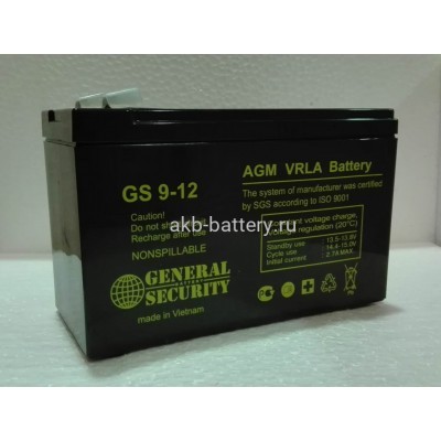 Аккумулятор General Security GSL9-12