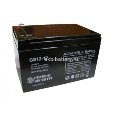 Аккумулятор General Security GS 12-12 L
