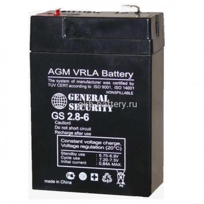Аккумулятор General Security GS 2,8-6