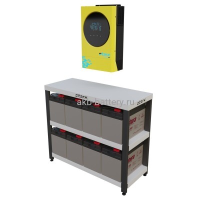 Комплект STARK COUNTRY 5600 INV SOLAR H, нагрузка 4000Вт, автономия 1 час, Стеллаж